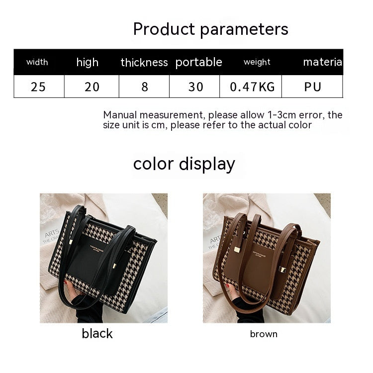 Sac de banlieue à carreaux de grande capacité pour femmes