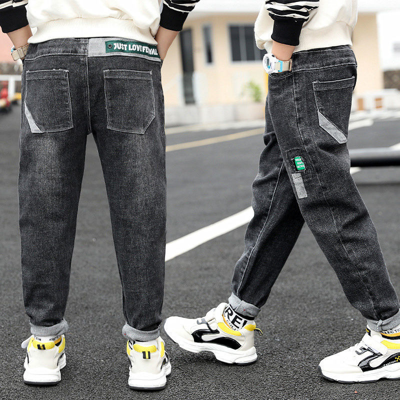Jeans pour garçons automne et hiver nouveau velours une pièce