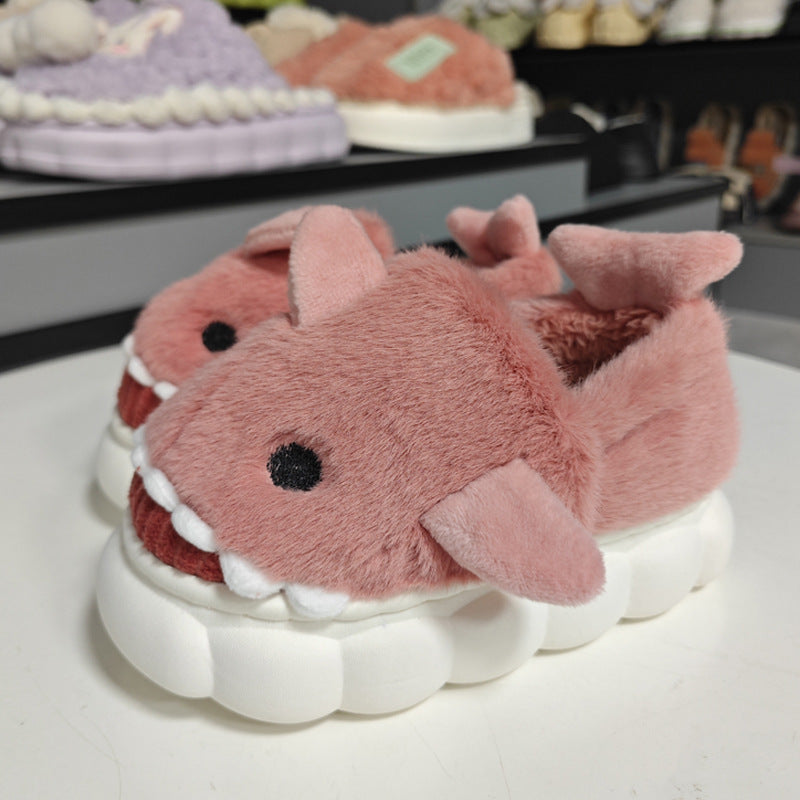 Pantoufles en coton pour enfants à talon de sac d'automne et d'hiver