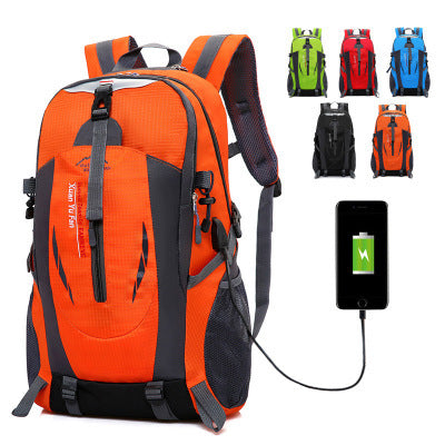 Sac rechargeable USB nouveau double sac à bandoulière mâle grande capacité sac d'alpinisme en plein air femmes sport loisirs sac de voyage