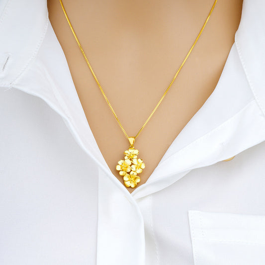 Vietnam Placer Gold Lady's Flower Accessories Necklace Bracelet Ring