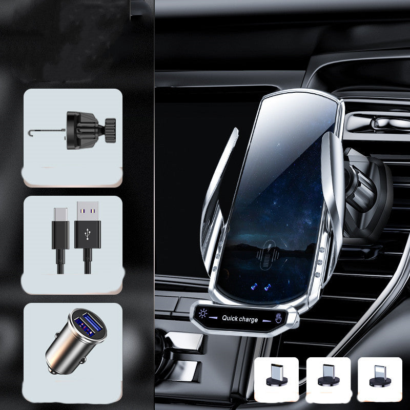 Cargador inalámbrico para coche, soporte para teléfono móvil, sensor automático