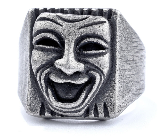 Bague en acier titane Hip Hop Street Grimace Skull