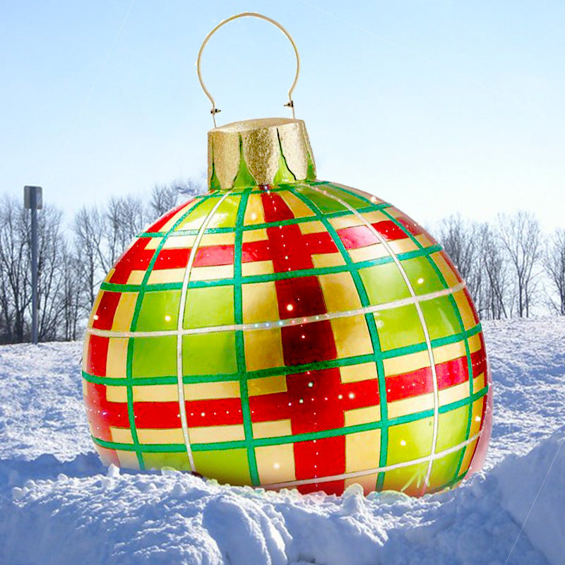 Boules de noël décorations d'arbre de noël, jouets gonflables d'ambiance extérieure pour la maison, boule cadeau de noël