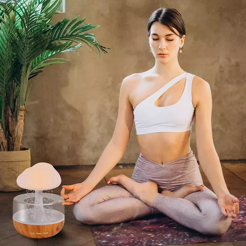 Venta al por mayor, lámpara de seta con Aroma de nube de lluvia, difusor de aceite esencial de aromaterapia, Micro humidificador, luz nocturna de nube de lluvia
