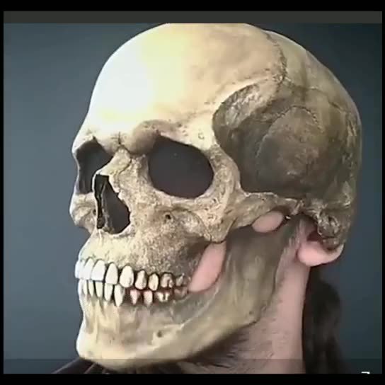 Masque de crâne complet, casque avec mâchoire mobile, squelette 3D, masque d'horreur, Costume de Cosplay pour adultes