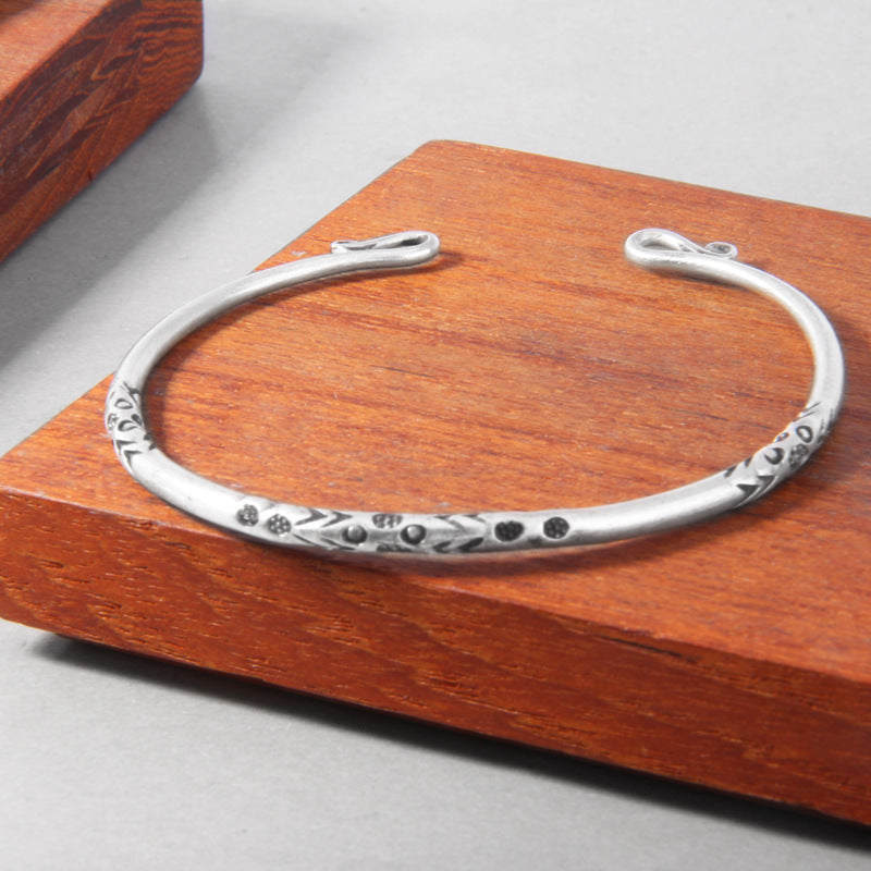 Retro Ethnic Style Handmade Silver Bracelet