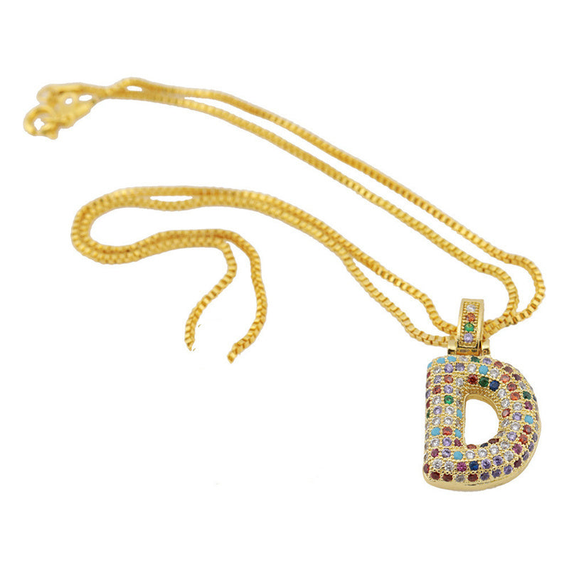 Clavicle Chain Copper Color Zircon Pendant