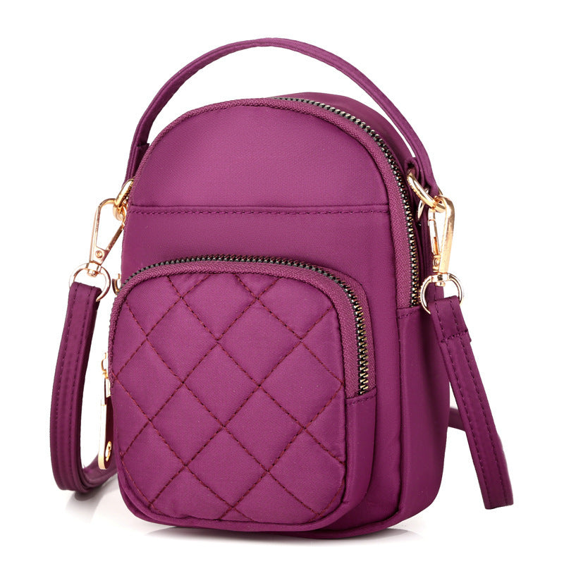 Sac à bandoulière à carreaux diamant, sac à dos léger en Nylon à la mode, sac en tissu