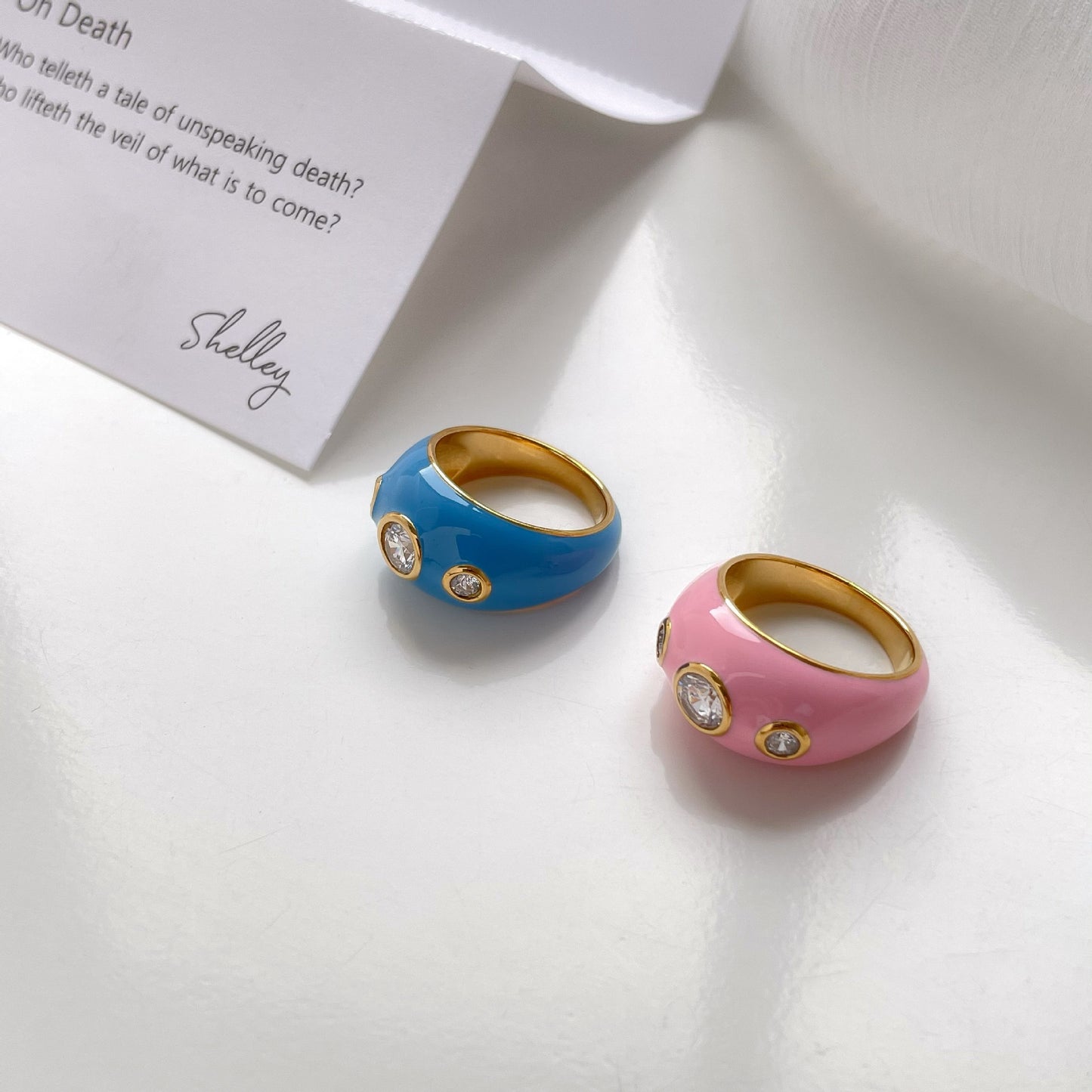 Bague Femme Émail Couleur Personnalité