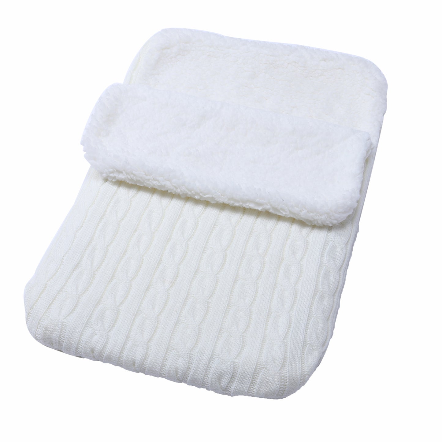 Sac de couchage épais pour bébé, doublure polaire, tricot chaud, poussette en laine