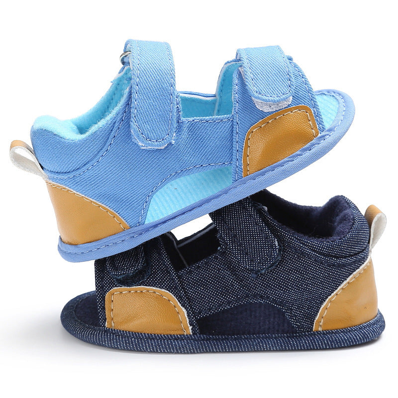 Sandales Velcro pour bébé en denim, chaussures pour tout-petits, chaussures pour bébés