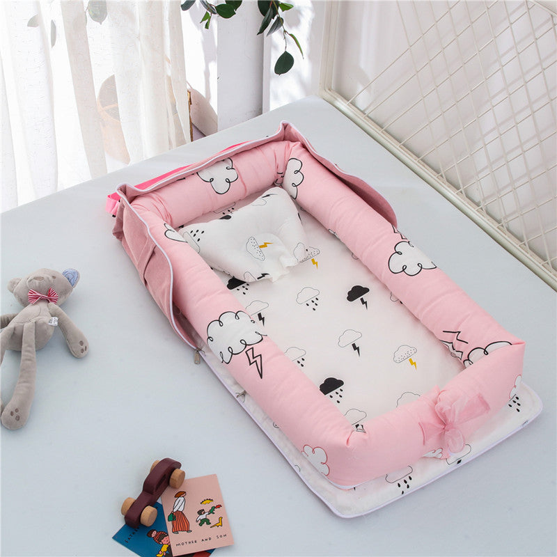Lit de bébé portable en coton nouveau-né pliable