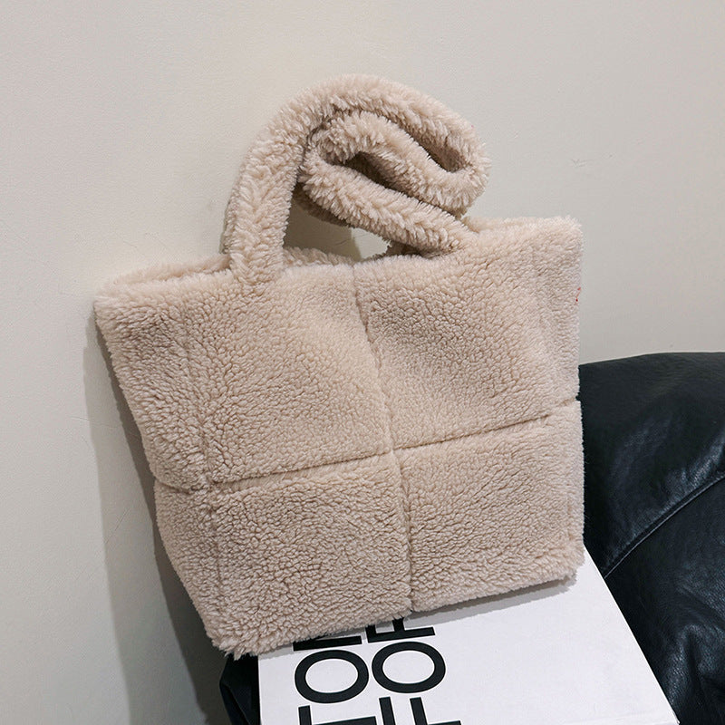 Sac à main en peluche de luxe pour femmes, fourre-tout mignon de mode d'hiver, grande capacité, Portable, épaule unique, sacs en fourrure