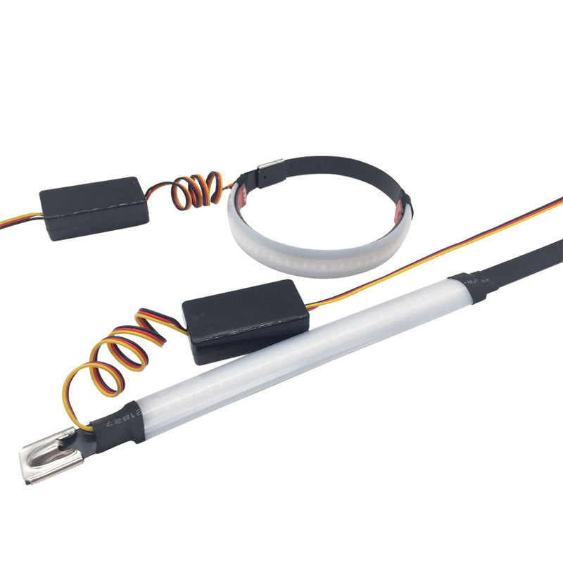 Anillo de luz de giro LED modificado para motocicleta, dos colores, amortiguador de impacto frontal, señal de giro modificada