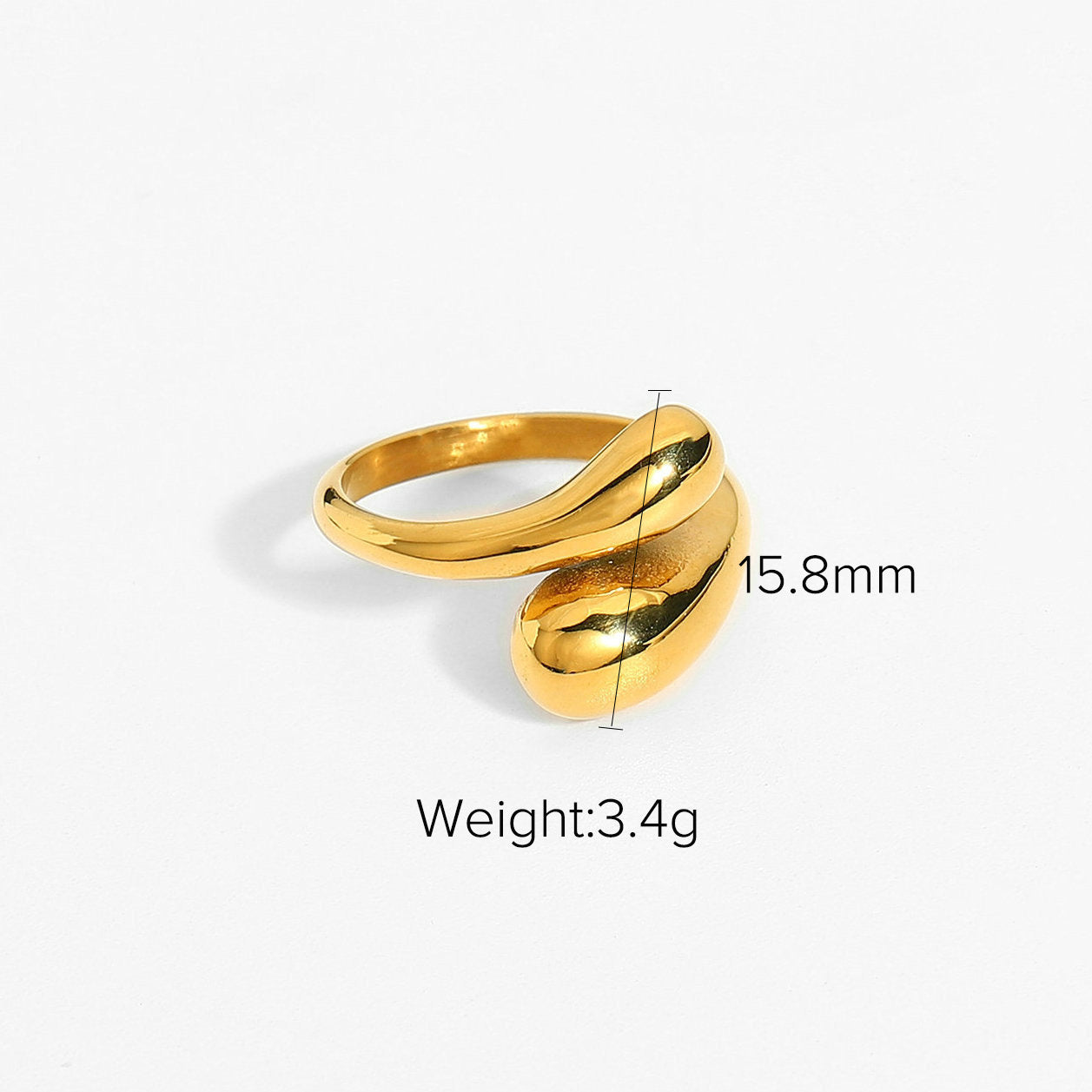 Non-irregular Geometric Line Ring Female Ins