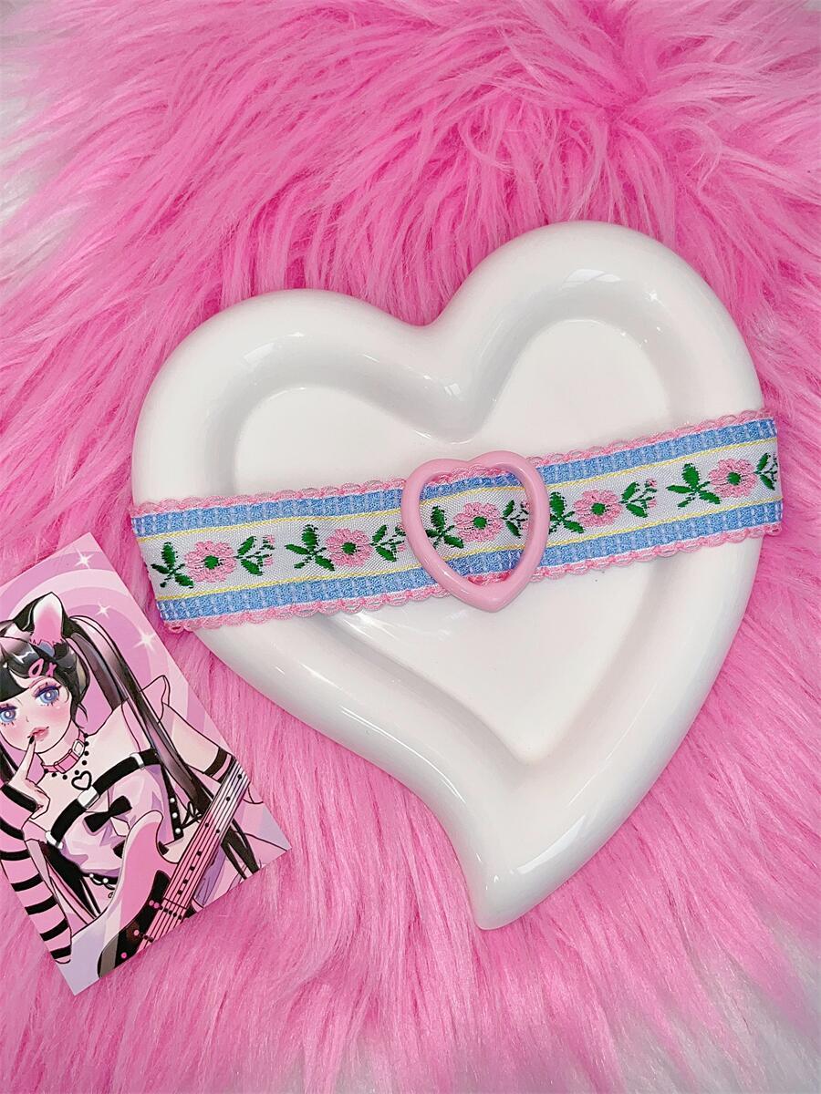 Y2g Millennium Heart Embroidered Jewelry Necklace
