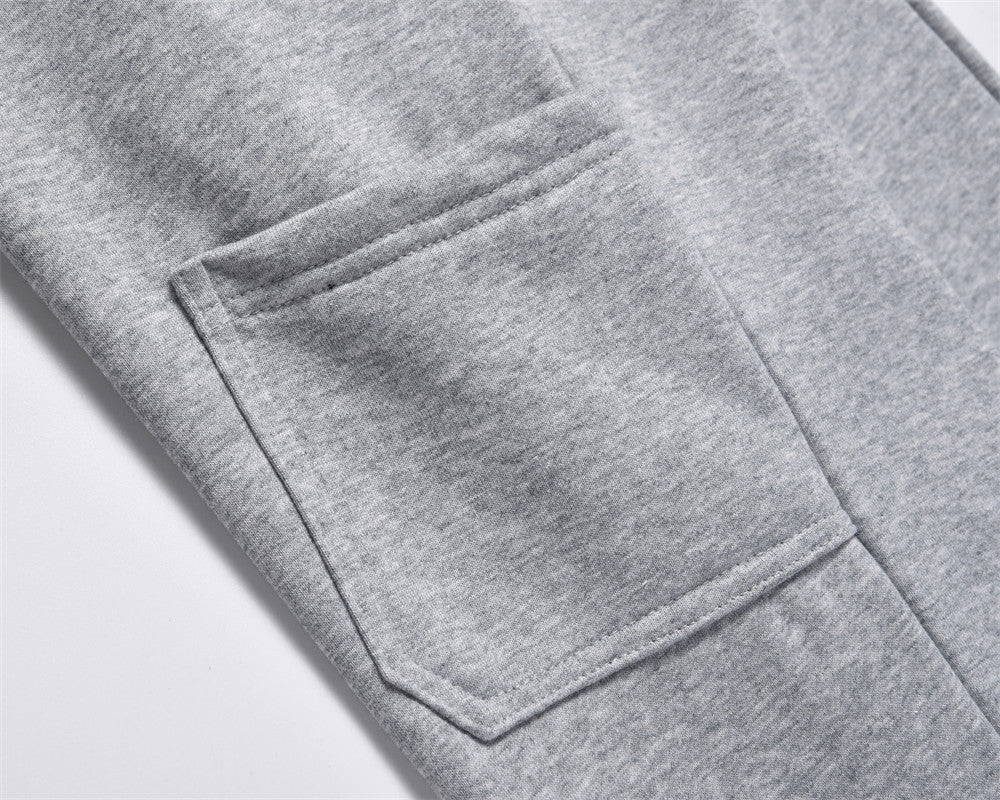 Men's Solid Color Casual Elastic Waist Wide Leg Loose Track Sweatpants