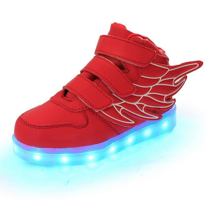 Chaussures pour enfants chaussures lumineuses LED ailes pour enfants chaussures lumineuses usb charge chaussures lumineuses colorées chaussures lumineuses décontractées 