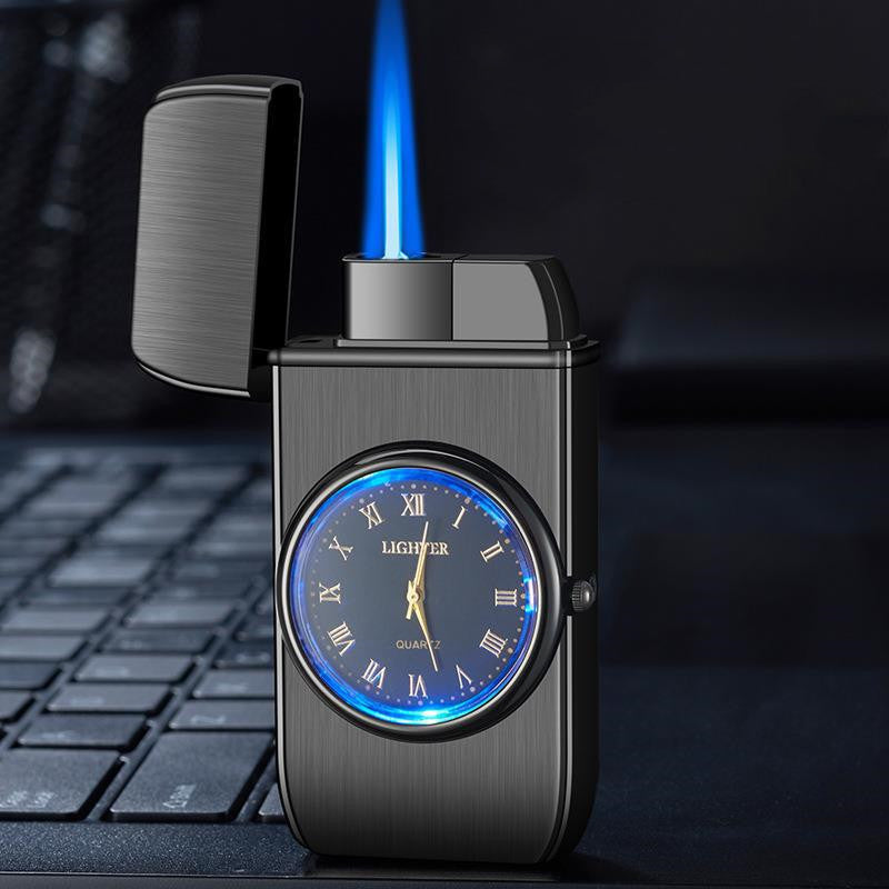Nouveau Montre avec lumière gonflable coupe-vent torche briquet