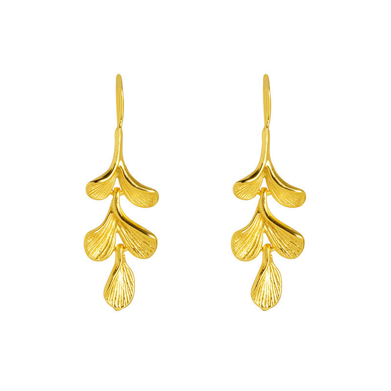 Women's Copper Apricot Leaf Eardrops