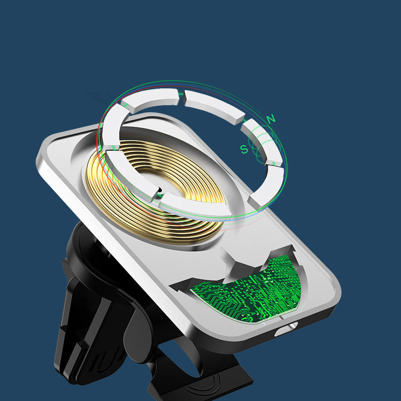 Cargador inalámbrico magnético para coche, salida de aire de carga rápida de 15W