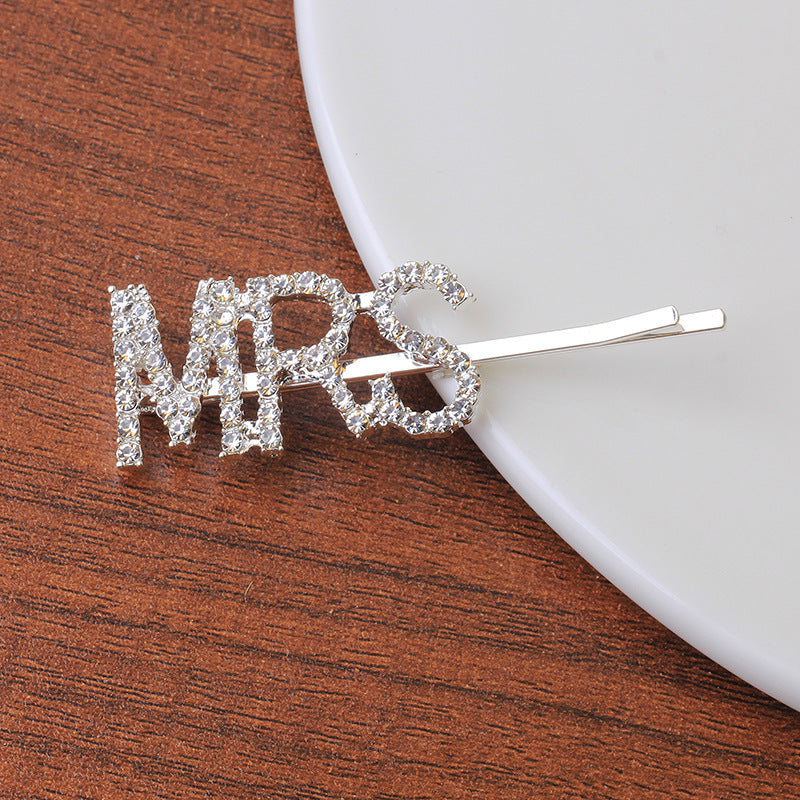 Letra Clip lateral Flequillo Diamante de imitación