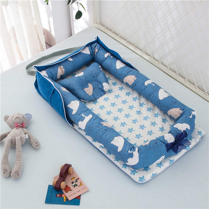 Lit de bébé portable en coton nouveau-né pliable