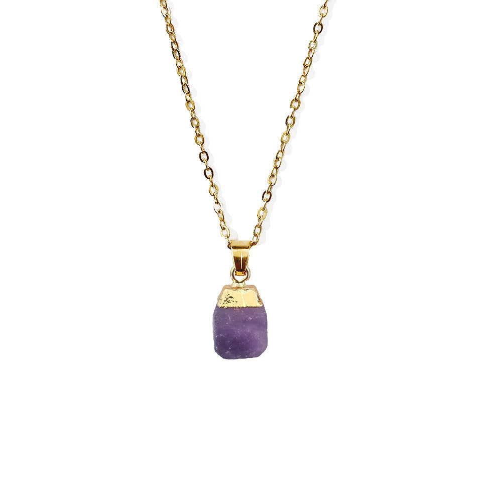 Collier Naturel Taillé Avec Pendentif Pierre Originale