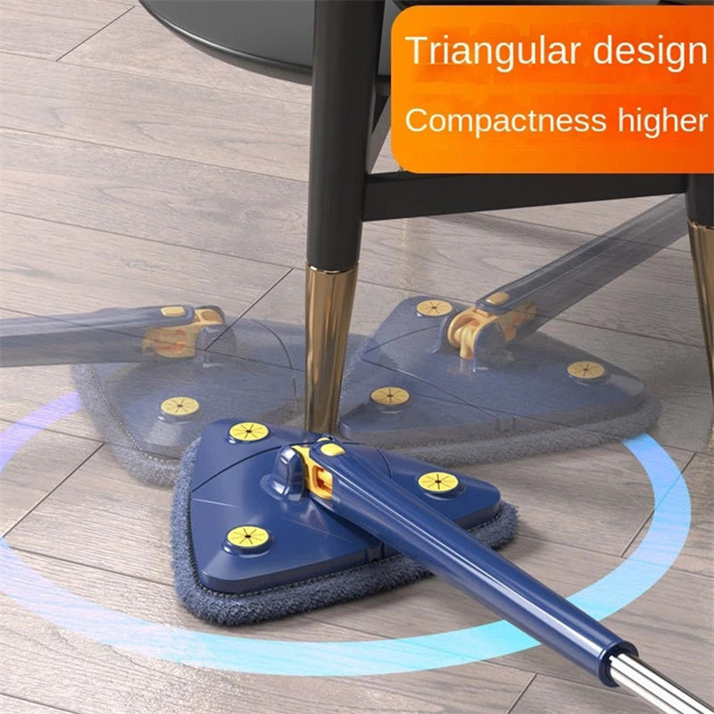 Vadrouille triangulaire extensible à 360 degrés, vadrouille de nettoyage réglable et rotative à 360 Cm pour baignoire, carrelage, sol, mur, vadrouille de nettoyage en profondeur