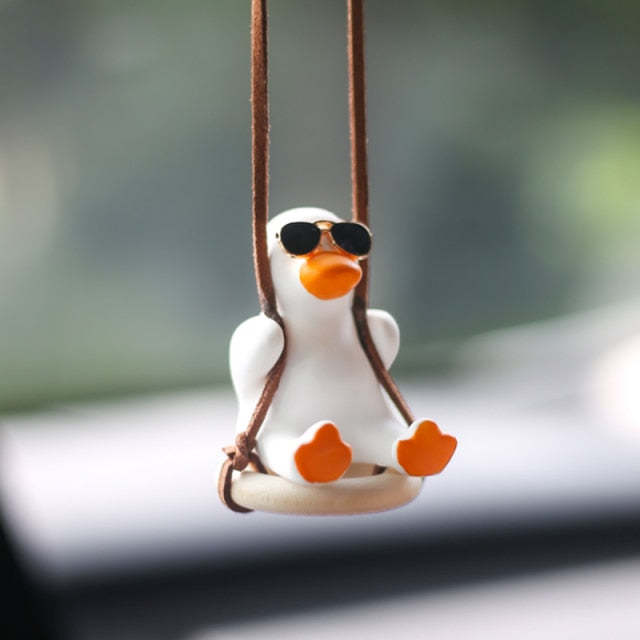 Poupée d'ornement de pendentif de canard de balançoire de voiture