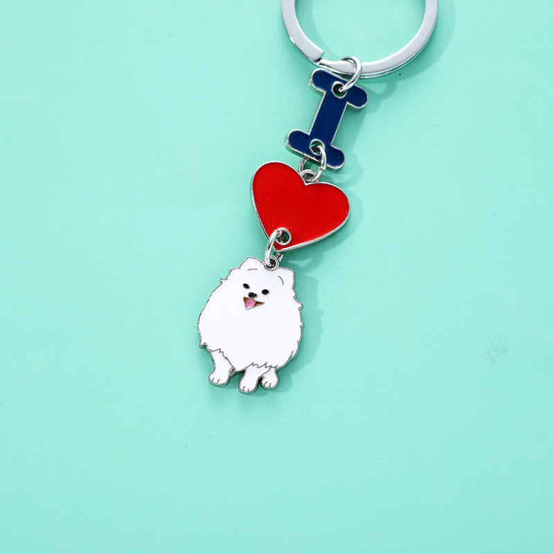 Ins Love Dog Pendant Bag Keychain