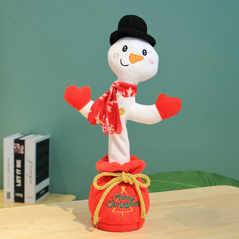 Jouets de noël dansants, arbre amusant, répétition parlant, jouets électroniques en peluche, peut chanter, enregistrement, éclaircir, éducation précoce, cadeau amusant de noël