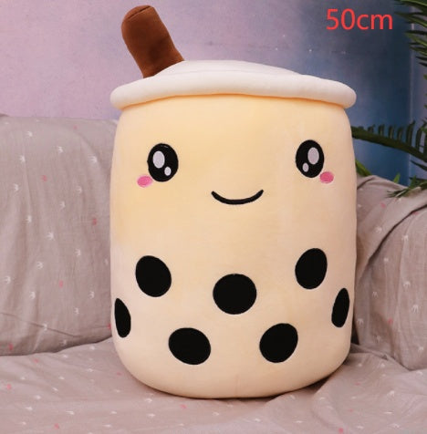 Peluche de boisson aux fruits, mignonne, douce, fraise, lait, thé, tasse de thé Boba, jouet bulle de thé, oreiller, coussin, cadeau pour enfants