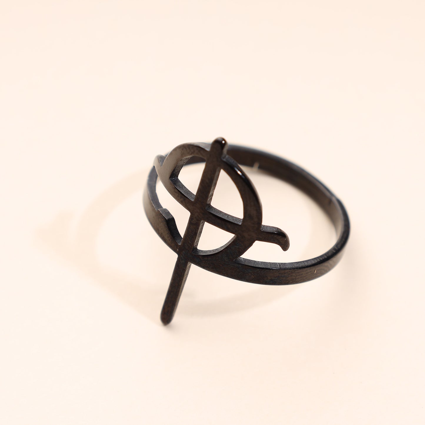 Bague en acier inoxydable Hip Hop, croix géométrique, mode Couple, bijoux