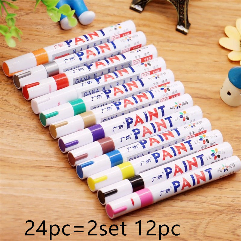 Stylo étanche coloré, bande de roulement de pneu de voiture, peinture permanente en métal CD