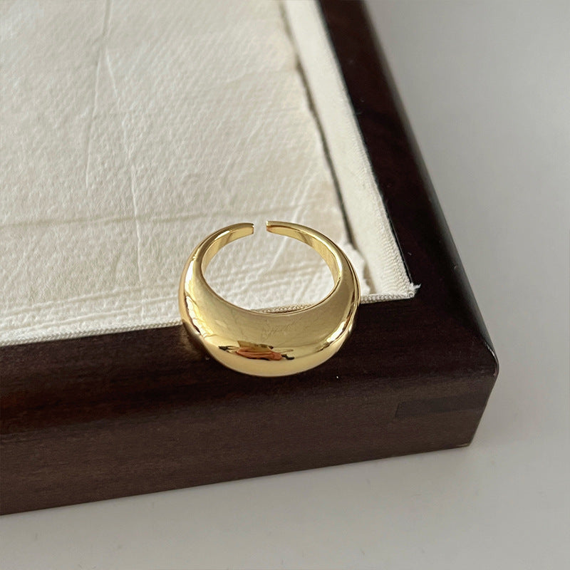 Anillo minimalista básico de apertura suave para mujer, anillo de moda con personalidad elegante que combina con todo, estilo frío