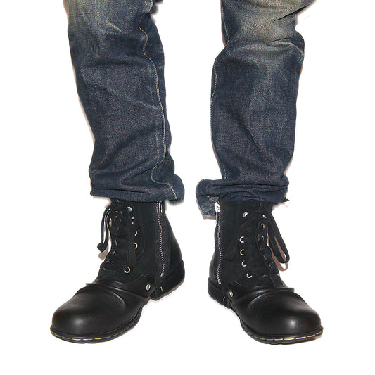 Bottes montantes en cuir pour hommes, grande taille