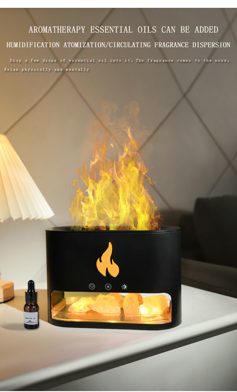 Crystal - Lampe au sel de l'Himalaya 2 en 1 et diffuseur d'huiles essentielles à ultrasons, humidificateur au sel de l'Himalaya 100 % pur