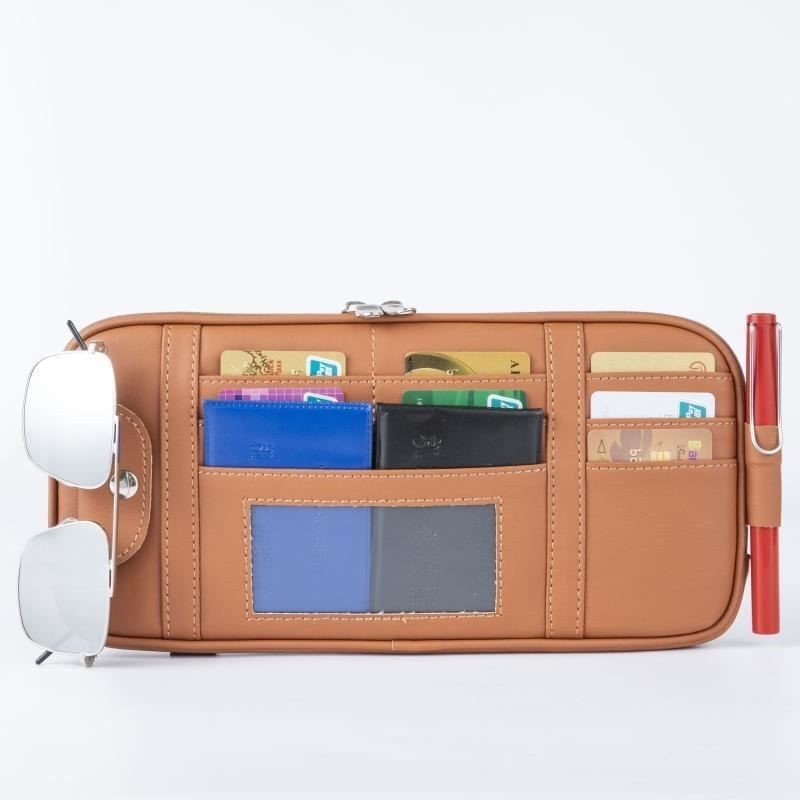 Car Auto Sun Visor Point Pocket Organizer Pouch Bag Card Glasses Storage Holder Car-Styling  IC Card Holder Sunshade Bag