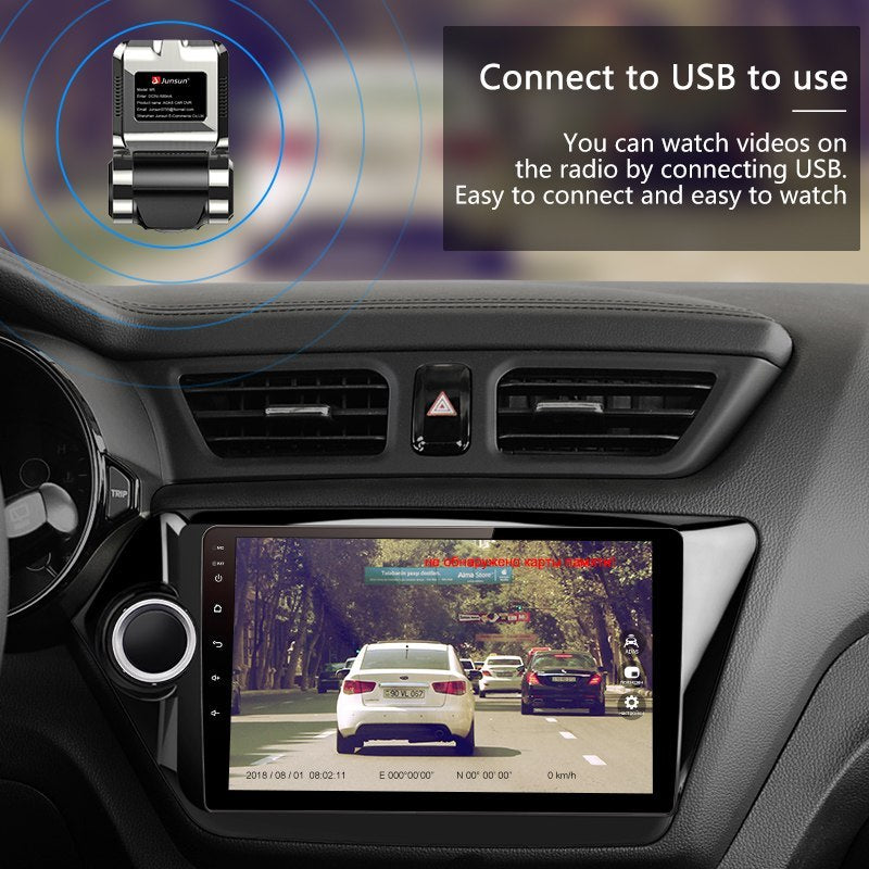 Enregistreur de conduite Usb, grand écran Android, navigation, wifi, surveillance du stationnement 
