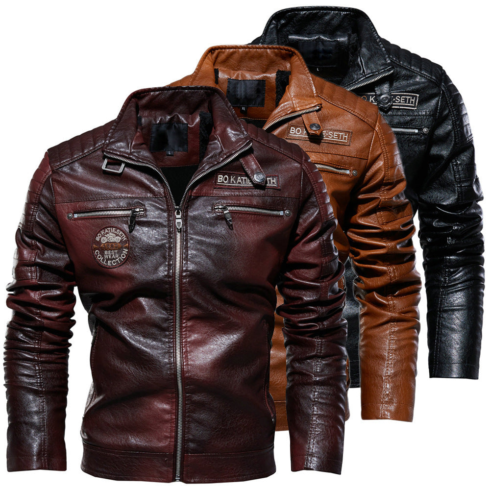 Chaqueta de cuero PU para hombre 