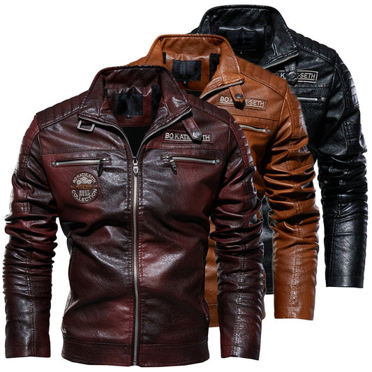 Chaqueta de cuero PU para hombre 