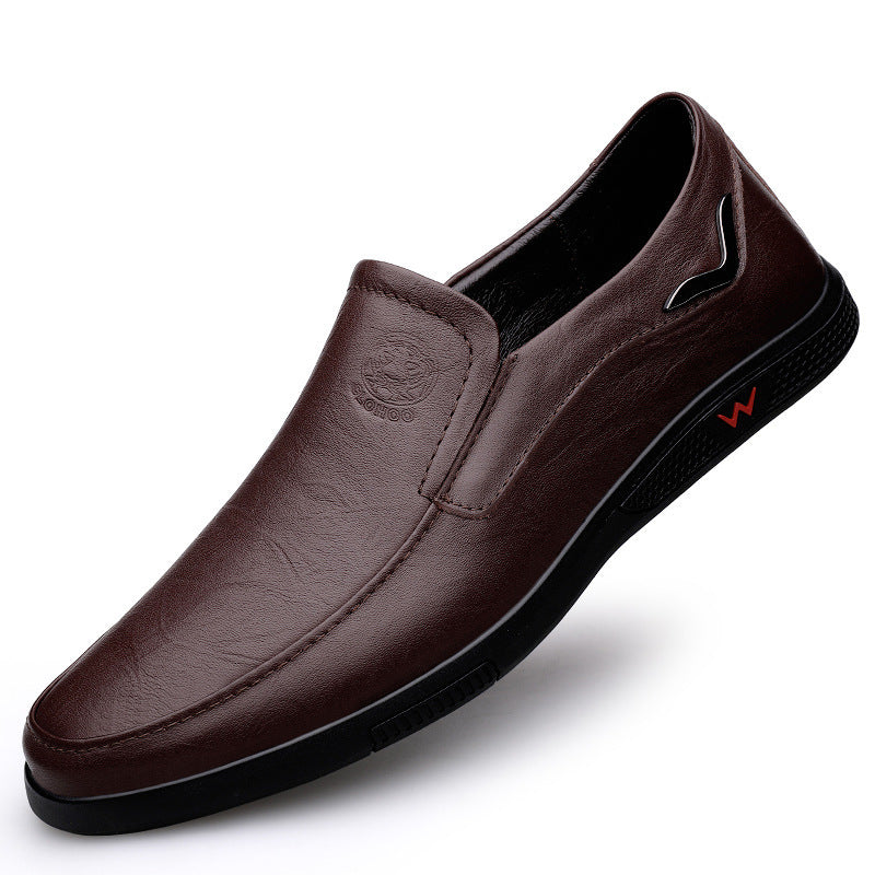 Chaussures en cuir décontractées d'affaires pour hommes en peau de vache, respirantes et confortables