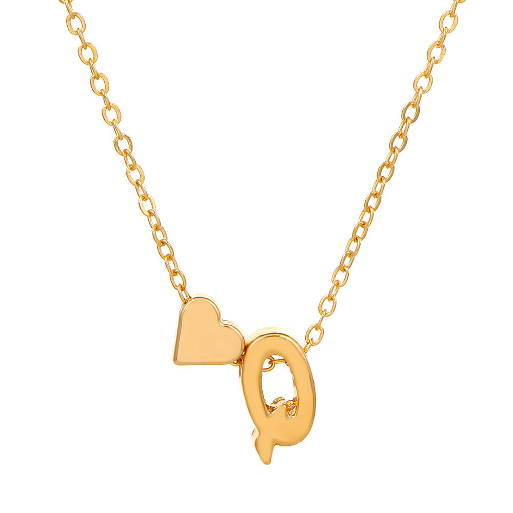 European And American Fashion Love 26 English Letter Simplicity Necklace