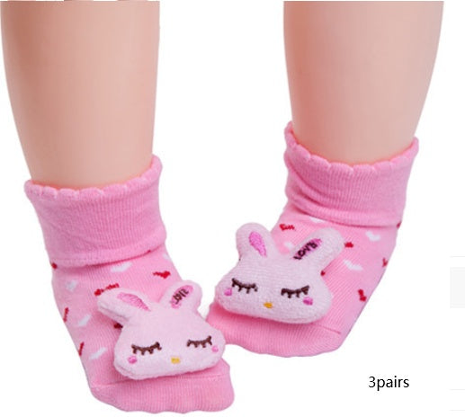 Chaussettes tridimensionnelles pour bébé, poupée animale mignonne