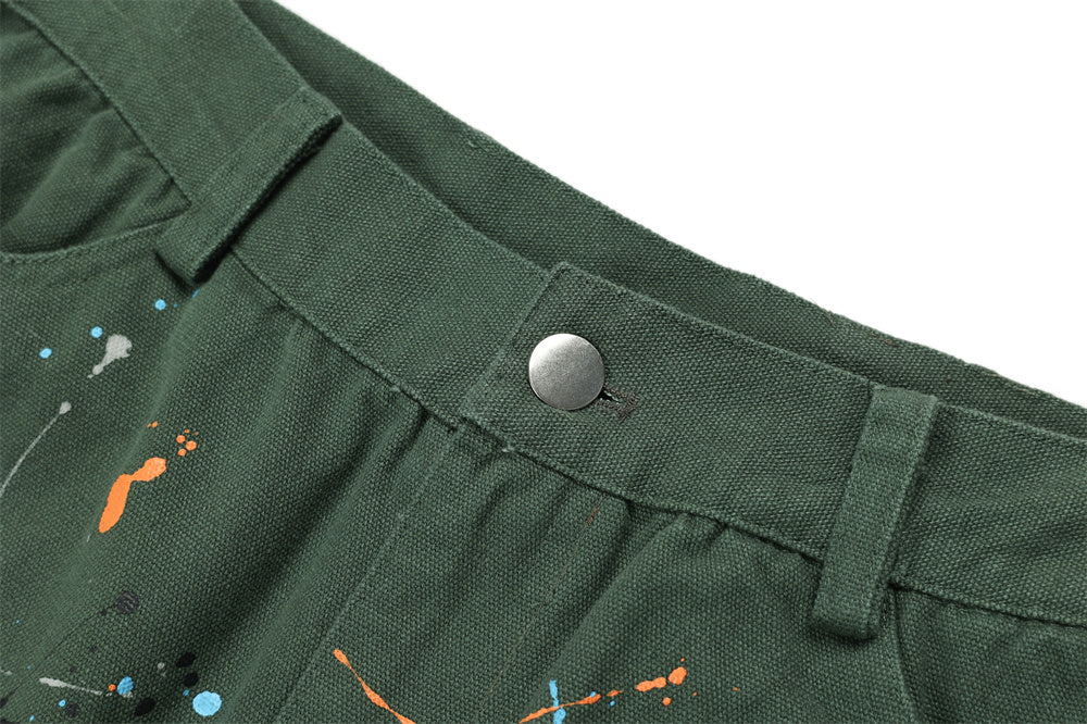 Spray Paint Splash Ink Loose Straight Trousers