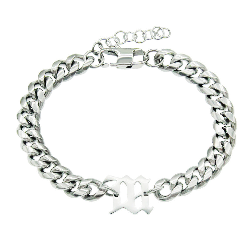 Titanium Steel Cuban Link Chain Bracelet