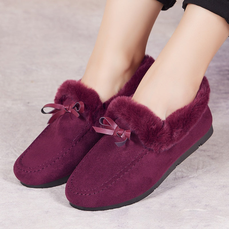 Chaussures décontractées en laine d'agneau doublées en polaire