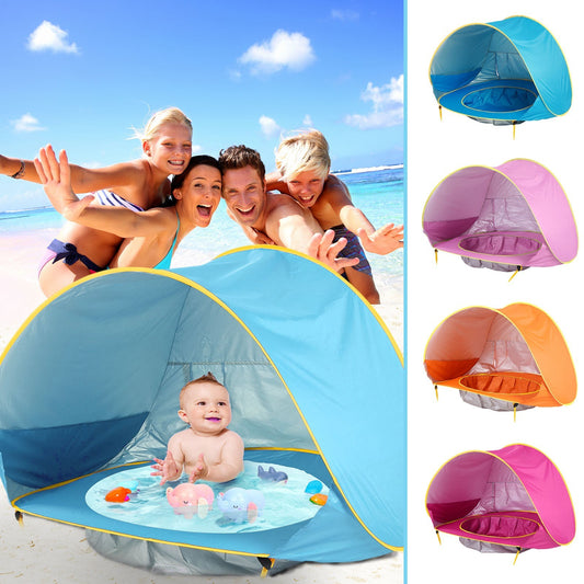 Tente de plage Portable pour bébé, piscine d'ombrage, Protection UV, abri solaire pour nourrissons, jouets d'extérieur, piscine pour enfants, maison de jeu, jouets